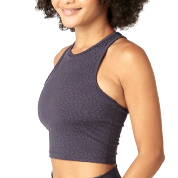 Beyond Yoga Tops - 🆕 Beyond Yoga Feline Jacquard Studio Crop Tank in Shadow Grey, Size Small